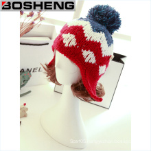 New Women Knit Beanie Ball Wool Cuff Hat